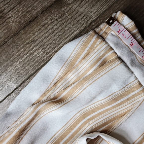 NWT Harmony + Havoc Striped Wide Leg Cropped Pants Size 13 Juniors Beige & Cream - Picture 15 of 16